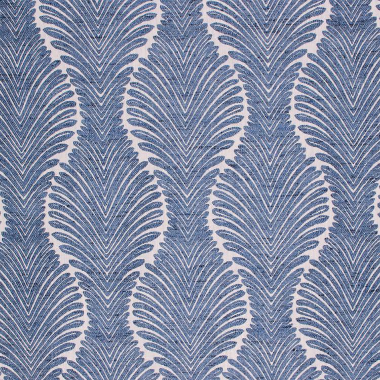 Botanical Fern Upholstery Drapery Fabric Navy  / Denim RMIL1