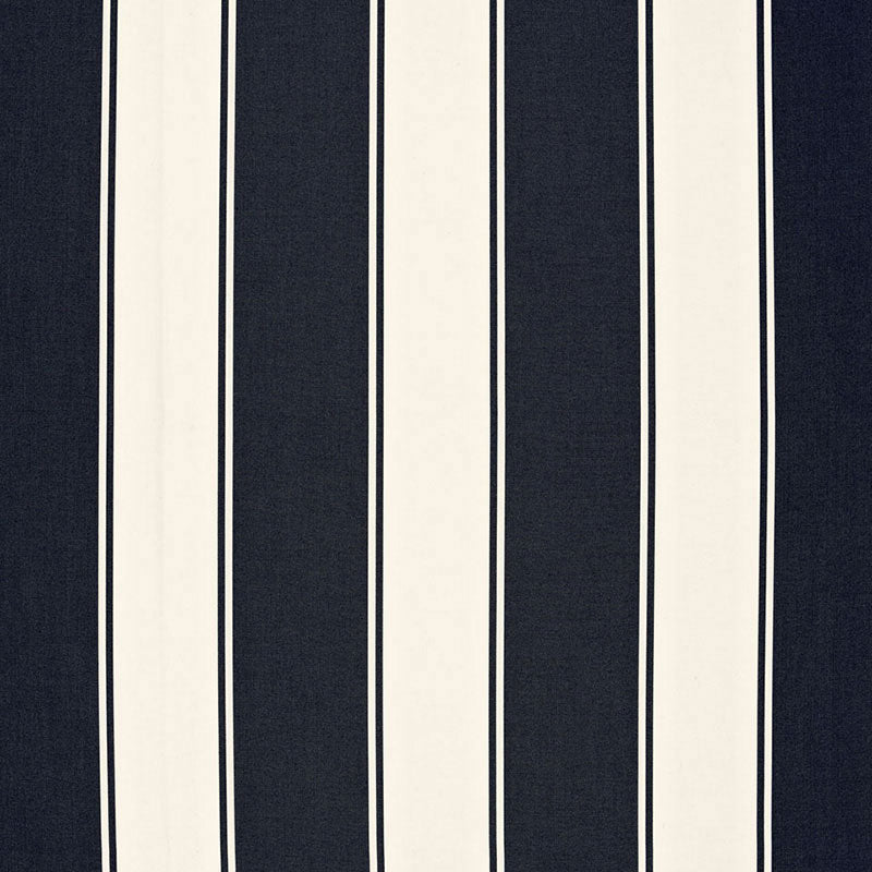 SCHUMACHER CANNES AWNING STRIPE FABRIC / DENIM