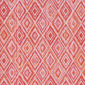 SCHUMACHER DIAMOND STRIE FABRIC / PINK & ORANGE