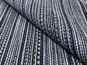 Duralee Thierry Navy Blue White Crypton Stain Resistant Stripe Nautical Upholstery Fabric
