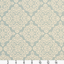 Load image into Gallery viewer, Essentials Upholstery Drapery Damask Fabric / Aqua Seafoam