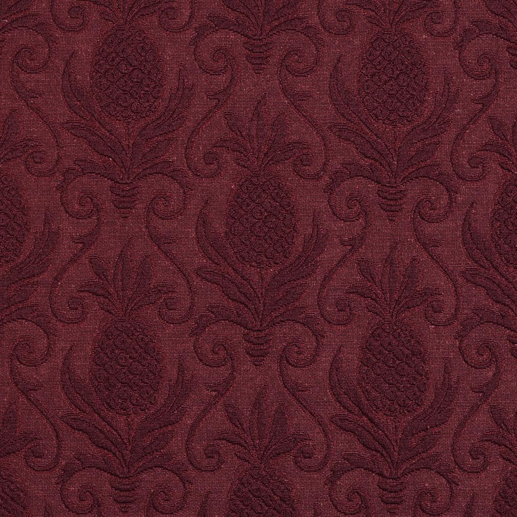 Essentials Heavy Duty Damask Upholstery Fabric / Burgundy