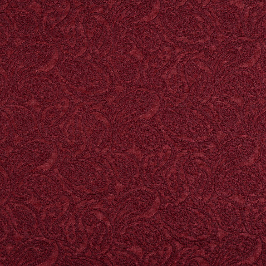 Essentials Upholstery Damask Fabric Burgundy / Wine Paisley