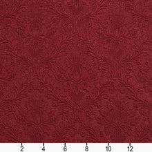 Load image into Gallery viewer, Essentials Upholstery Damask Fabric Dark Red / Ruby Cameo
