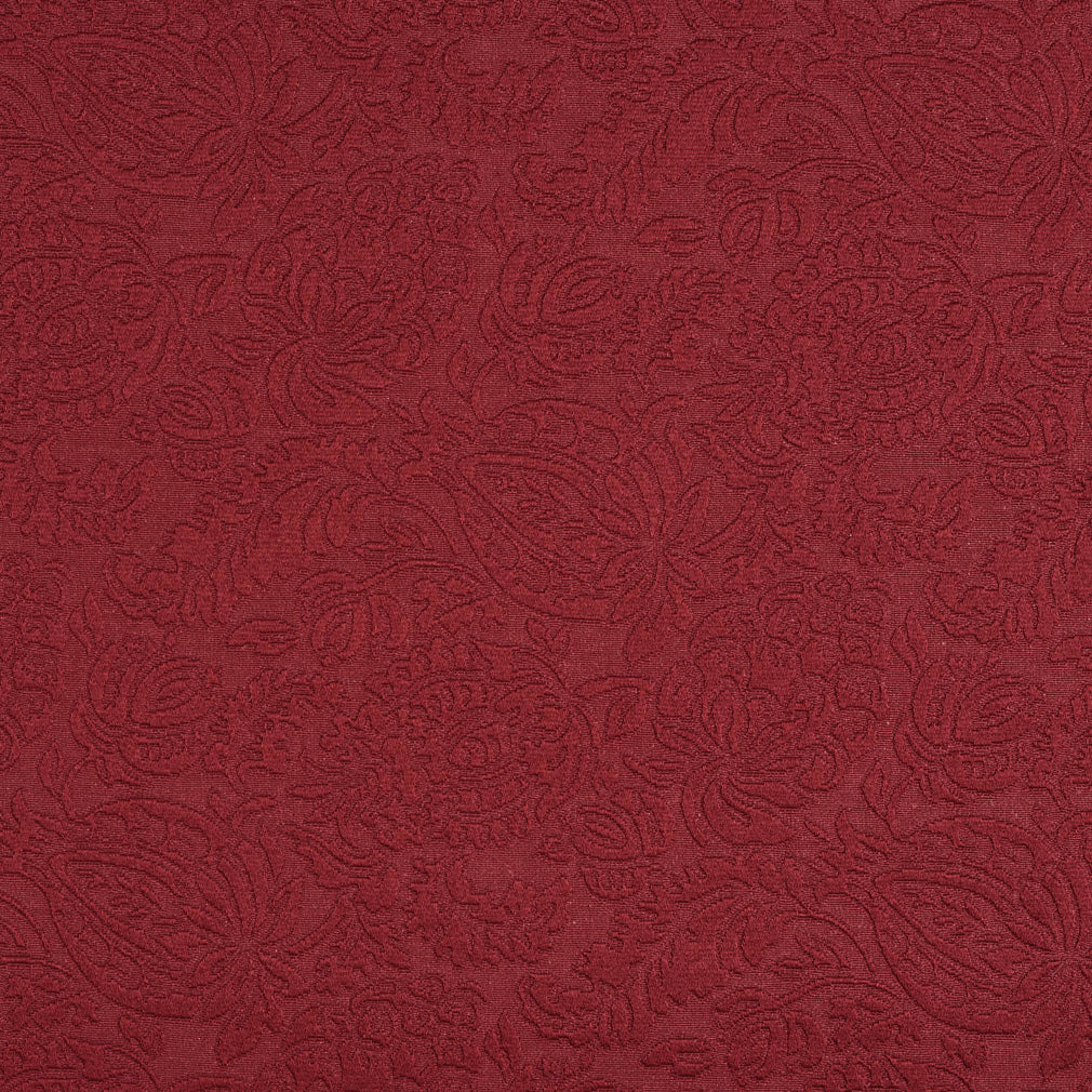 Essentials Upholstery Damask Fabric Dark Red / Ruby Garden