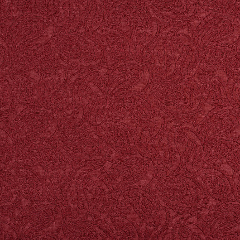Essentials Upholstery Damask Fabric Dark Red / Ruby Paisley