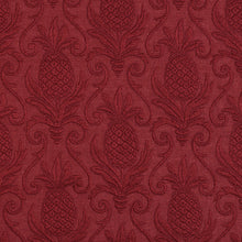 Load image into Gallery viewer, Essentials Upholstery Damask Fabric Dark Red / Ruby Pineapple