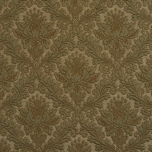 Essentials Upholstery Damask Fabric Green / Sage Cameo