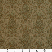 Load image into Gallery viewer, Essentials Upholstery Damask Fabric Green / Sage Pineapple