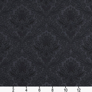 Essentials Upholstery Damask Fabric Navy / Delft Cameo