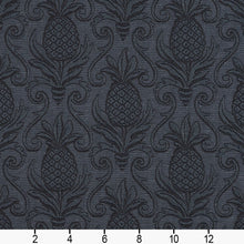Load image into Gallery viewer, Essentials Upholstery Damask Fabric Navy / Delft Pineapple