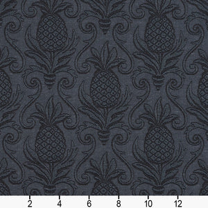 Essentials Upholstery Damask Fabric Navy / Delft Pineapple