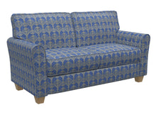 Load image into Gallery viewer, Essentials Upholstery Drapery Damask Strie Fabric Blue Gold / Regal Victorian