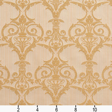 Load image into Gallery viewer, Essentials Upholstery Drapery Damask Strie Fabric Ivory Gold / Antique Victorian