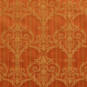 Essentials Upholstery Drapery Damask Strie Fabric Orange Gold / Amber Victorian