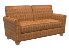 Load image into Gallery viewer, Essentials Upholstery Drapery Damask Strie Fabric Orange Gold / Amber Victorian