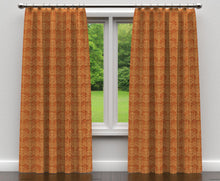 Load image into Gallery viewer, Essentials Upholstery Drapery Damask Strie Fabric Orange Gold / Amber Victorian