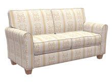 Load image into Gallery viewer, Essentials Upholstery Drapery Damask Stripe Fabric Ivory Cream Gold / Antique Vintage