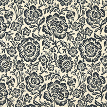 Load image into Gallery viewer, Essentials Floral Drapery Upholstery Fabric Dark Blue Ivory / Navy Flora
