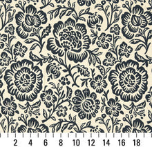 Load image into Gallery viewer, Essentials Floral Drapery Upholstery Fabric Dark Blue Ivory / Navy Flora