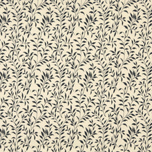 Load image into Gallery viewer, Essentials Floral Drapery Upholstery Fabric Dark Blue Ivory / Navy Leaf