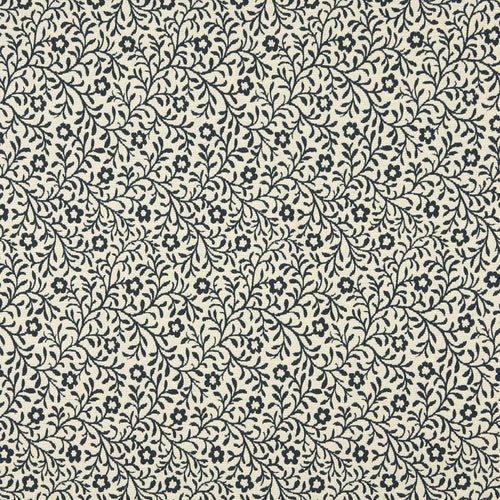 Essentials Floral Drapery Upholstery Fabric Dark Blue Ivory / Navy Trellis