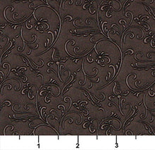 Load image into Gallery viewer, Essentials Heavy Duty Floral Upholstery Vinyl Dark Brown / Nutmeg