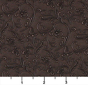 Essentials Heavy Duty Floral Upholstery Vinyl Dark Brown / Nutmeg