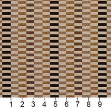 Load image into Gallery viewer, Essentials Dark Brown Yellow Tan Geometric Upholstery Fabric / Gold Shift