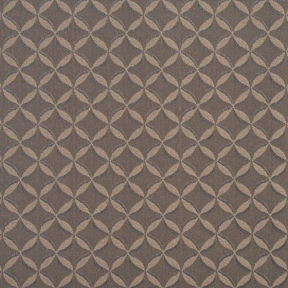 Essentials Heavy Duty Dark Gray Geometric Medallion Upholstery Fabric / Taupe