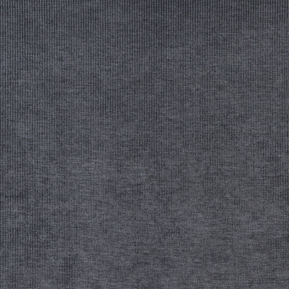 Essentials Velvet Upholstery Drapery Fabric Dark Gray / Platinum Stripe