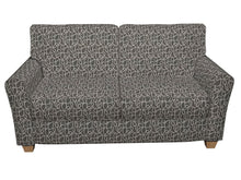 Load image into Gallery viewer, Essentials Linen Upholstery Drapery Fabric Dark Gray White Embroidered Squiggly
