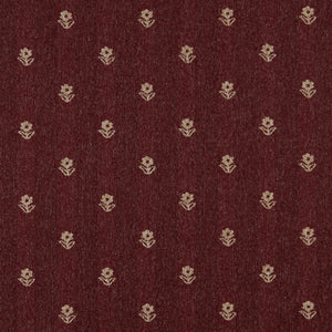 Essentials Dark Red Beige Upholstery Fabric / Burgundy Petal