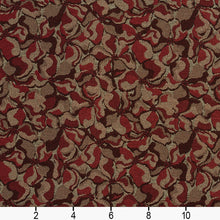 Load image into Gallery viewer, Essentials Heavy Duty Dark Red Taupe Floral Petal Upholstery Fabric / Wine