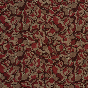 Essentials Heavy Duty Dark Red Taupe Floral Petal Upholstery Fabric / Wine