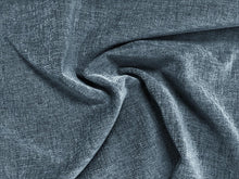 Load image into Gallery viewer, Denim Blue Textured Chenille Woven Water &amp; Stain Resistant Drapery Upholstery Fabric