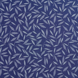 Essentials Denim Blue Leaf Branches Upholstery Drapery Fabric / Sapphire
