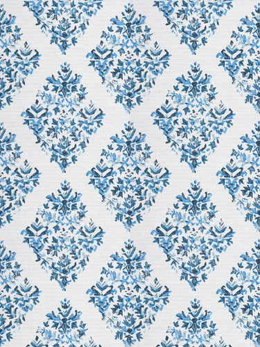 2 Colors Upholstery Drapery Fabric Blue White Gray Floral