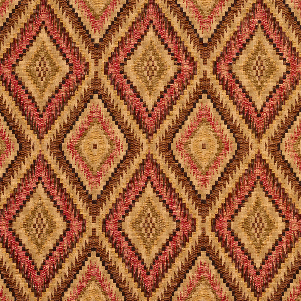 Essentials Diamond Upholstery Fabric Brown Pink Beige / Tiki Tuscon