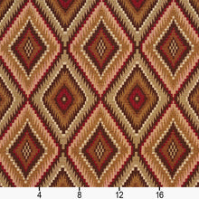Load image into Gallery viewer, Essentials Diamond Upholstery Fabric Burgundy Brown Beige / Adobe Tuscon