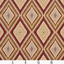 Load image into Gallery viewer, Essentials Diamond Upholstery Fabric Cream Burgundy Gray / Veranda Tuscon