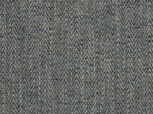 MCM Mid Century Modern Denim Blue Grey Herringbone Tweed Upholstery Drapery Fabric