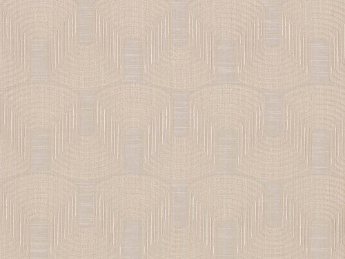 Beige Neutral Geometric Abstract Art Deco Drapery Fabric