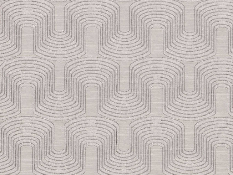 Silver Grey Geometric Abstract Art Deco Drapery Fabric