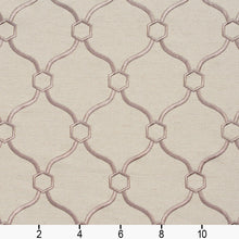 Load image into Gallery viewer, Essentials Upholstery Drapery Embroidered Geometric Trellis Fabric Ivory Gray / CB900-11
