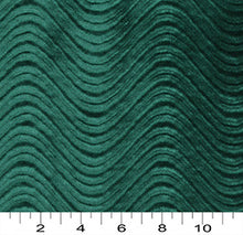 Load image into Gallery viewer, Essentials Velvet Upholstery Serpentine Stripes Fabric / Emerald Swirl