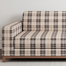 Load image into Gallery viewer, Beige Grey Check Plaid Stain Resistant Upholstery Fabric