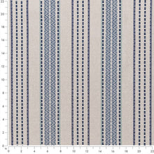 Load image into Gallery viewer, Ivory Blue Stripe Upholstery Stain Resistant Fabric