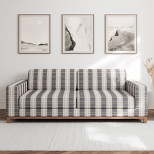 Load image into Gallery viewer, Beige Grey Plaid Check Stain Resistant Upholstery Fabric