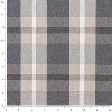 Load image into Gallery viewer, Beige Grey Plaid Check Stain Resistant Upholstery Fabric